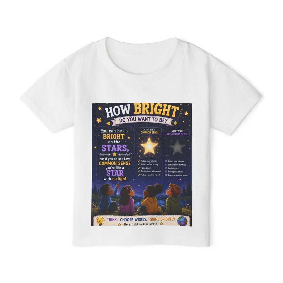 How Bright Do You Want To Be? Toddler T‑Shirt — Inspirational Night Sky Kids Tee