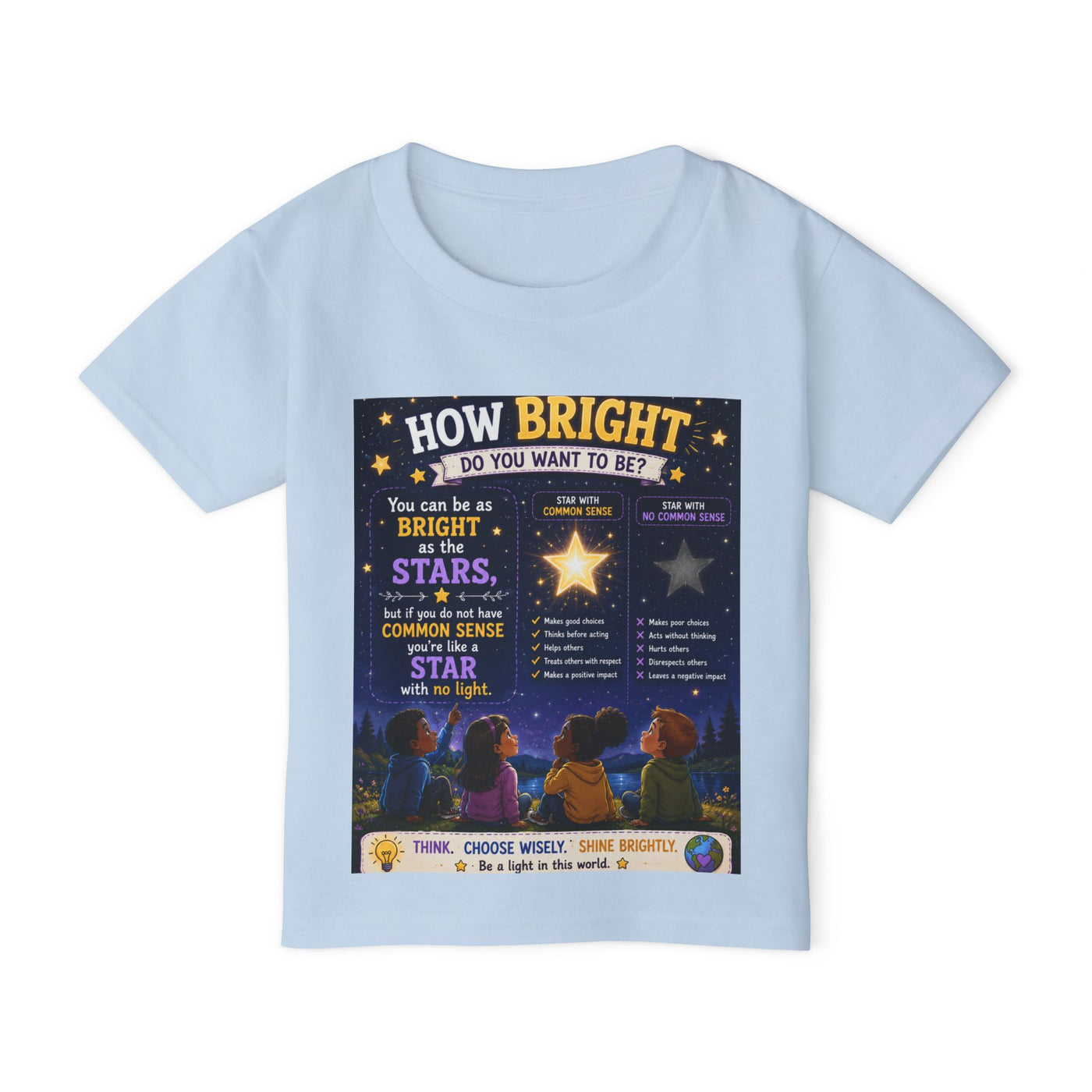 How Bright Do You Want To Be? Toddler T‑Shirt — Inspirational Night Sky Kids Tee