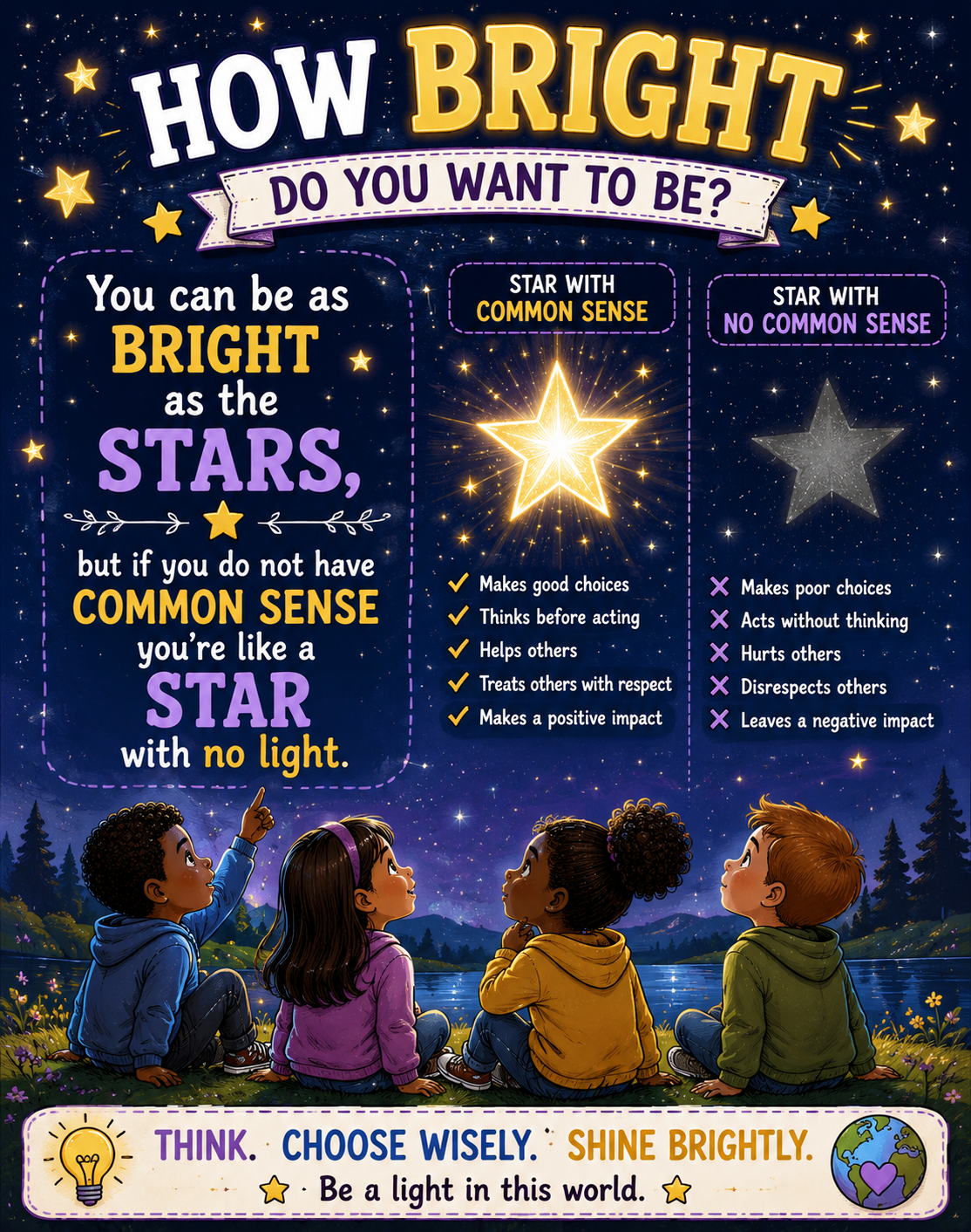 Children looking at stars